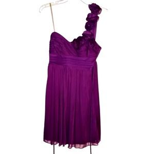 Vintage Y2K City Triangles Purple/Plum One Shoulder Dress